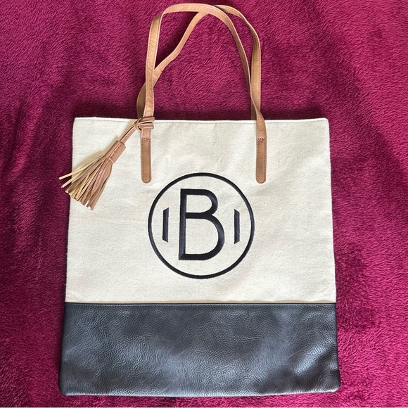 Mud Pie Handbags - “B” Monogrammed Tote Bag🅱️